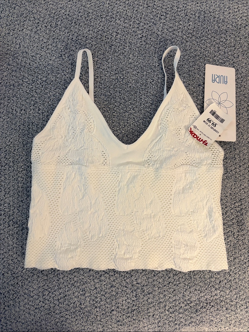 Aura White Lace Crochet V-Neck Camisole